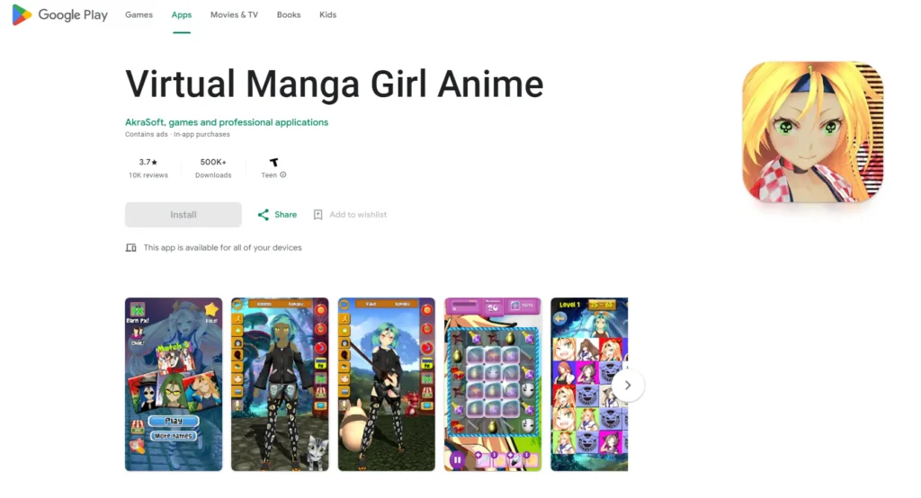 Virtual Manga Girl Anime